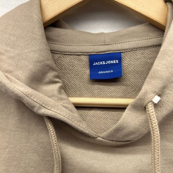 Jack & Jones Originals Tan Pullover Hoodie Mens Large NEW - Picture 4 of 9